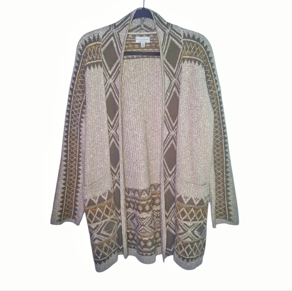 Lucky Brand Tribal Cardigan Sweater - Picture 2 of 9